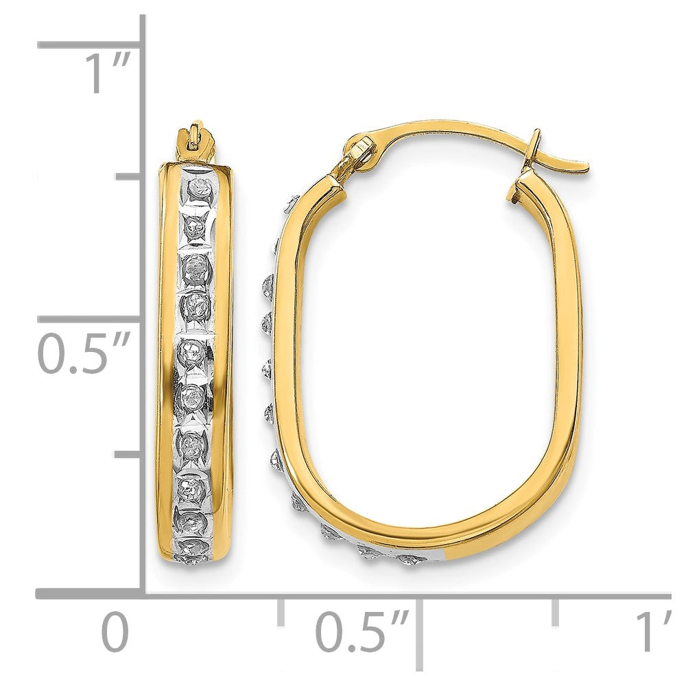 14k Diamond Fascination Diamond Dust/Accent Hoop Earrings