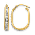 14k Diamond Fascination Diamond Dust/Accent Hoop Earrings