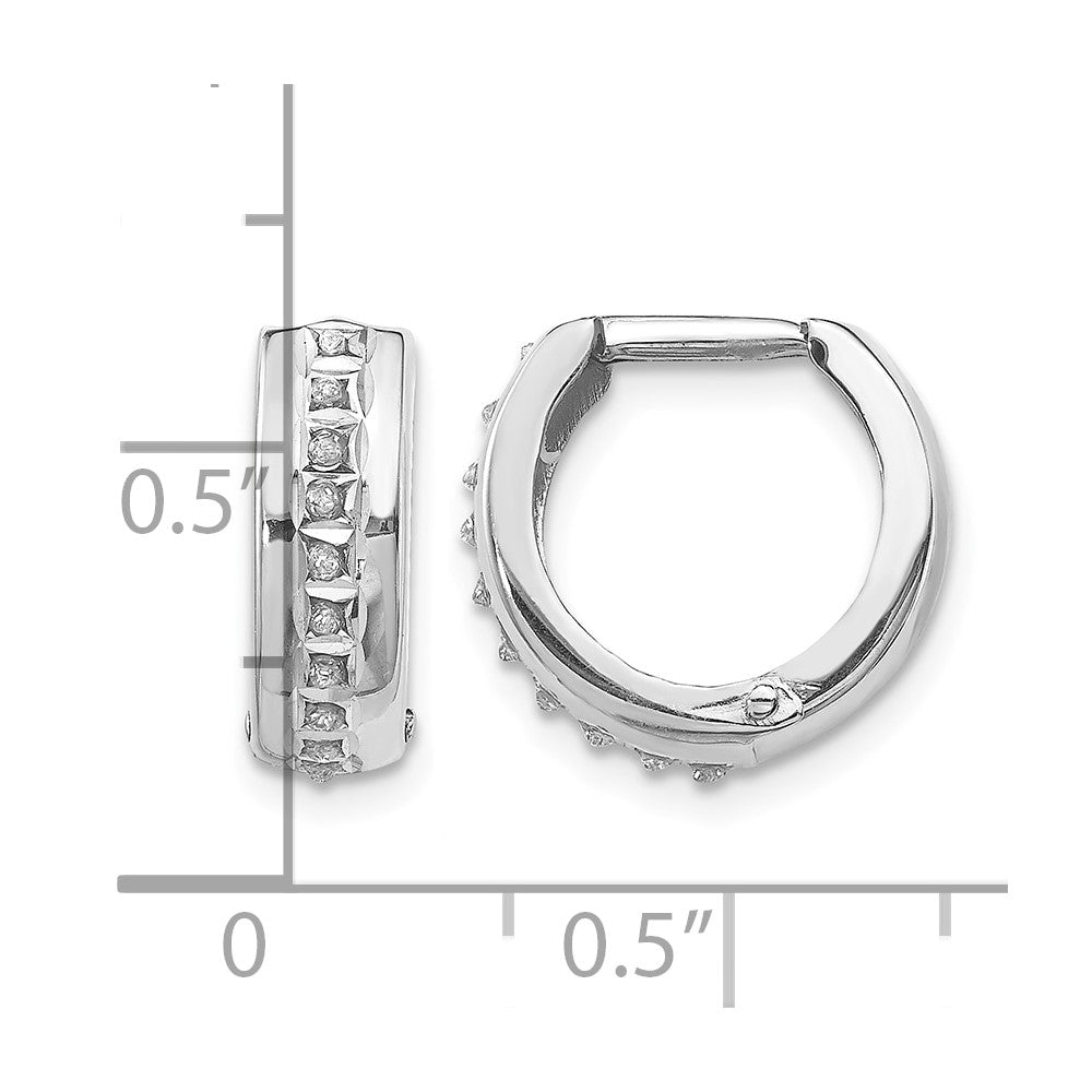14k WG Dia. Fascination Dia. Dust/Accent Hinged Hoop Earrings