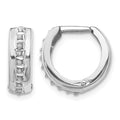 14k WG Dia. Fascination Dia. Dust/Accent Hinged Hoop Earrings