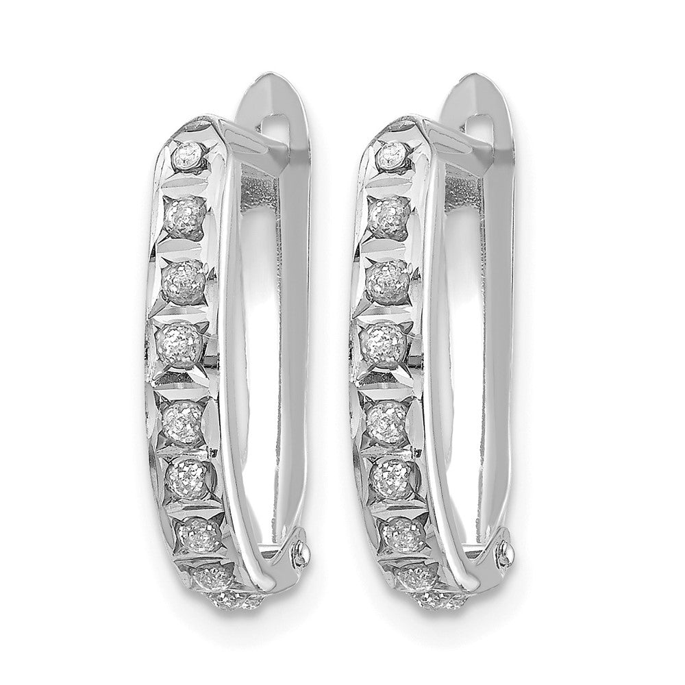 14k WG Diamond Fascination Dia. Dust/Accent Hinged Hoop Earrings