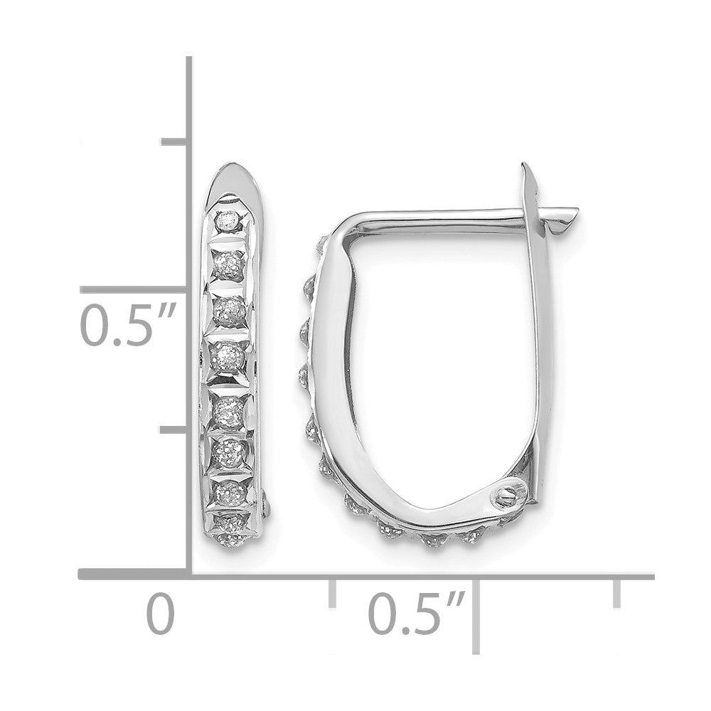 14k WG Diamond Fascination Dia. Dust/Accent Hinged Hoop Earrings