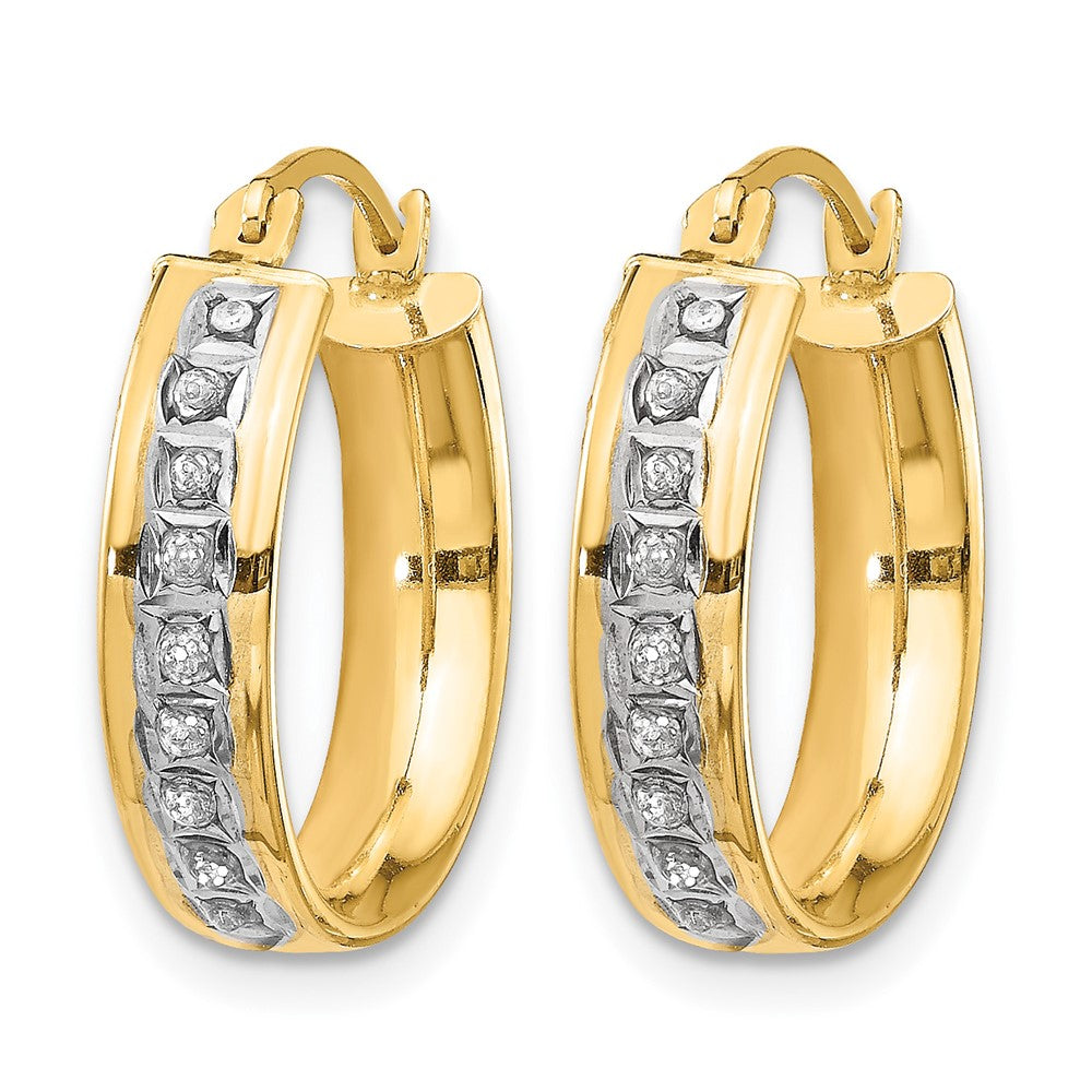 14k Diamond Fascination Diamond Dust/Accent Hoop Earrings