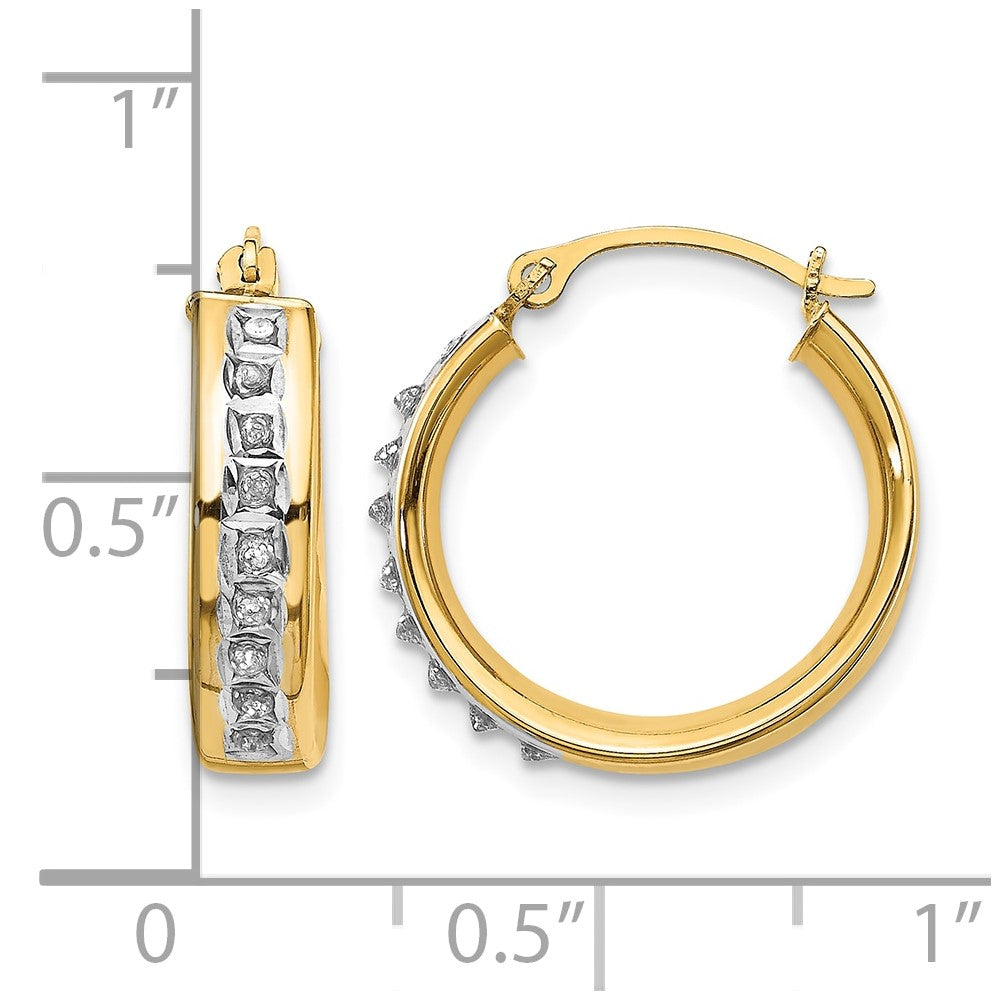 14k Diamond Fascination Diamond Dust/Accent Hoop Earrings