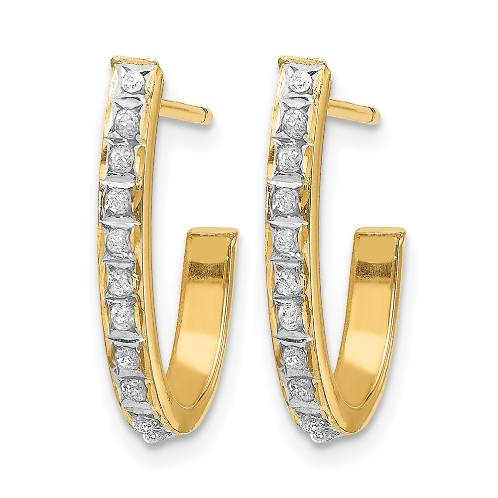 14k Diamond Fascination Diamond Dust/Accent Hoop Earrings
