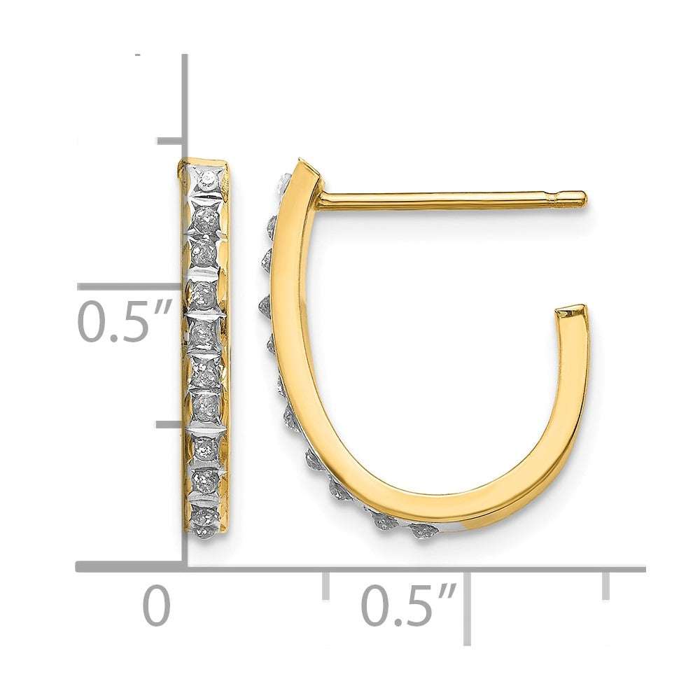 14k Diamond Fascination Diamond Dust/Accent Hoop Earrings