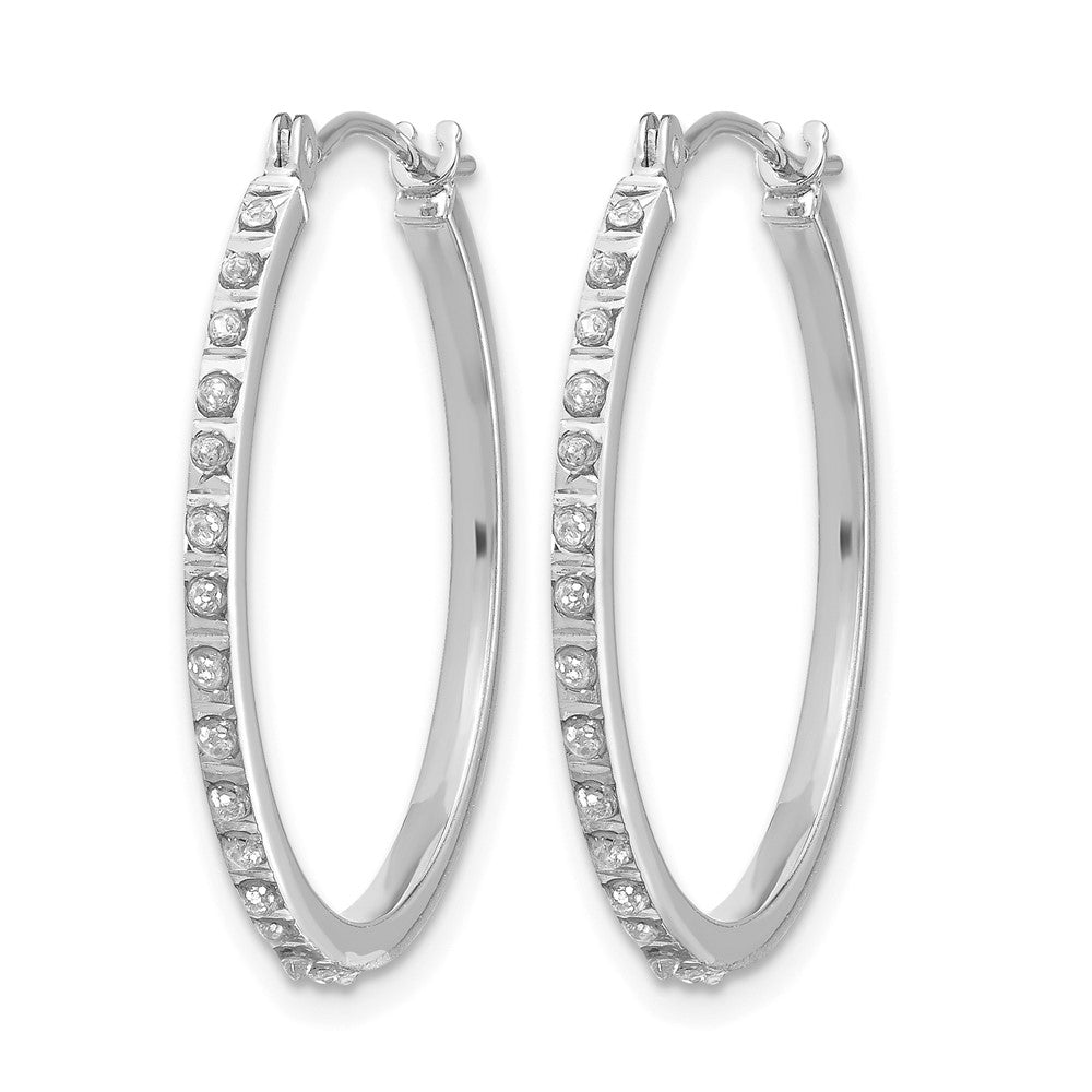 14k WG Diamond Fascination Dia. Dust/Accent Hoop Earrings