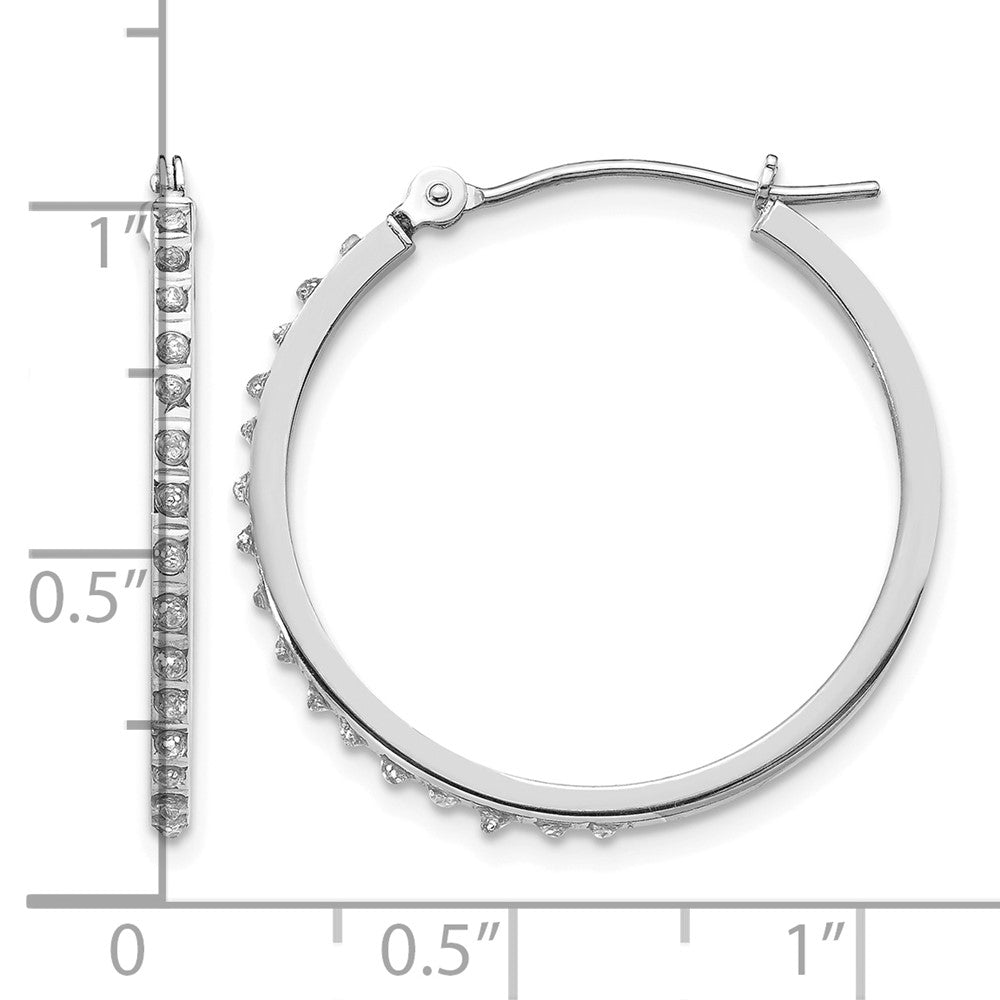 14k WG Diamond Fascination Dia. Dust/Accent Hoop Earrings