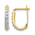 14k Diamond Fascination Diamond Dust/Accent Hinged Hoop Earrings