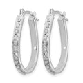14k WG Diamond Fascination Daimond Dust/Accent Oval Hoop Earrings