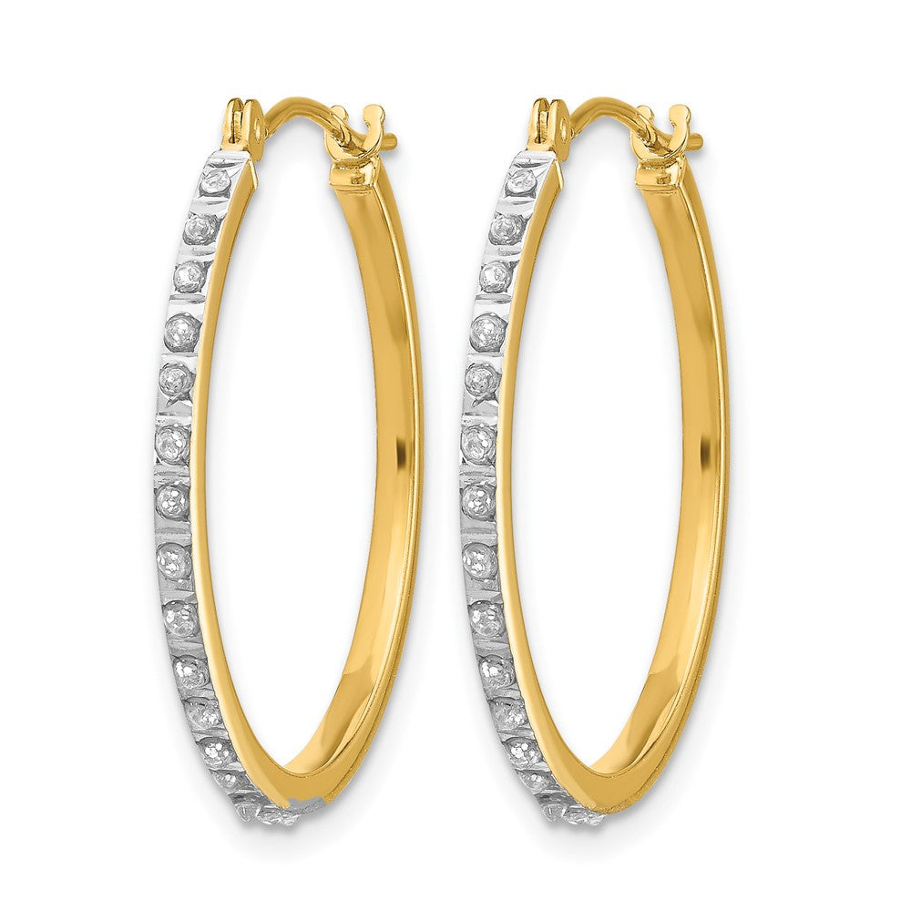 14k Diamond Fascination Diamond Dust/Accent Hoop Earrings