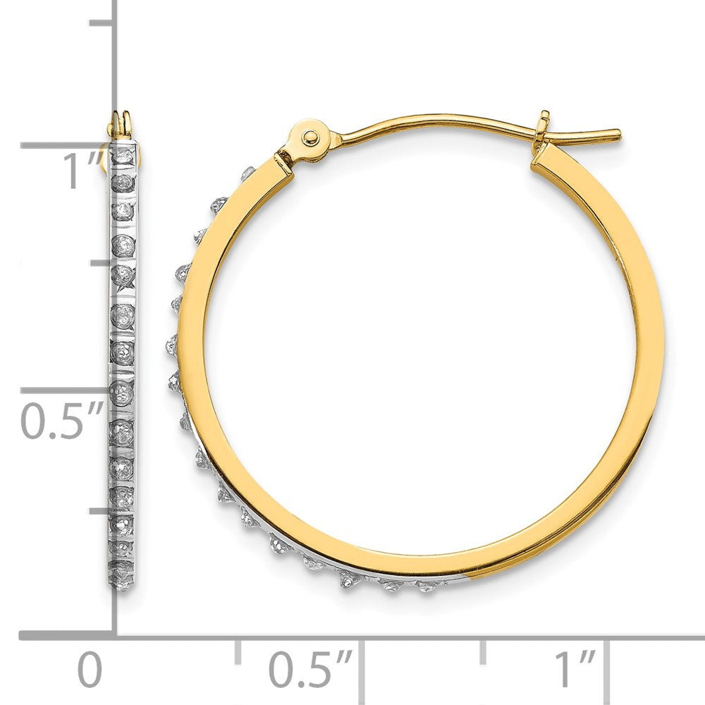 14k Diamond Fascination Diamond Dust/Accent Hoop Earrings