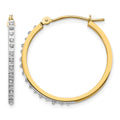14k Diamond Fascination Diamond Dust/Accent Hoop Earrings