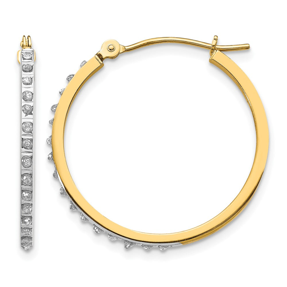 14k Diamond Fascination Diamond Dust/Accent Hoop Earrings