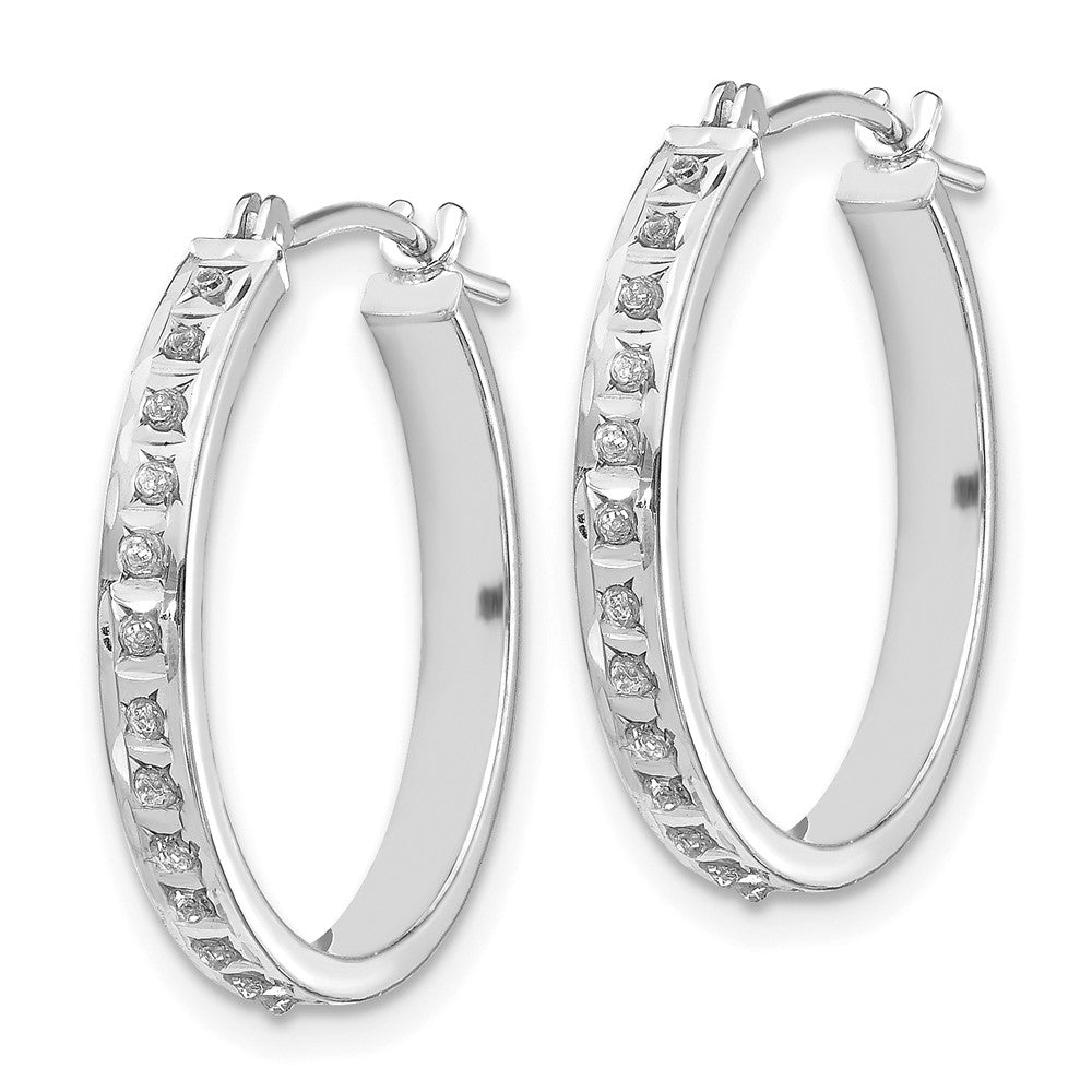 14k WG Diamond Fascination Dia. Dust/Accent Hoop Earrings