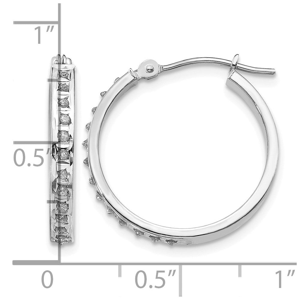 14k WG Diamond Fascination Dia. Dust/Accent Hoop Earrings
