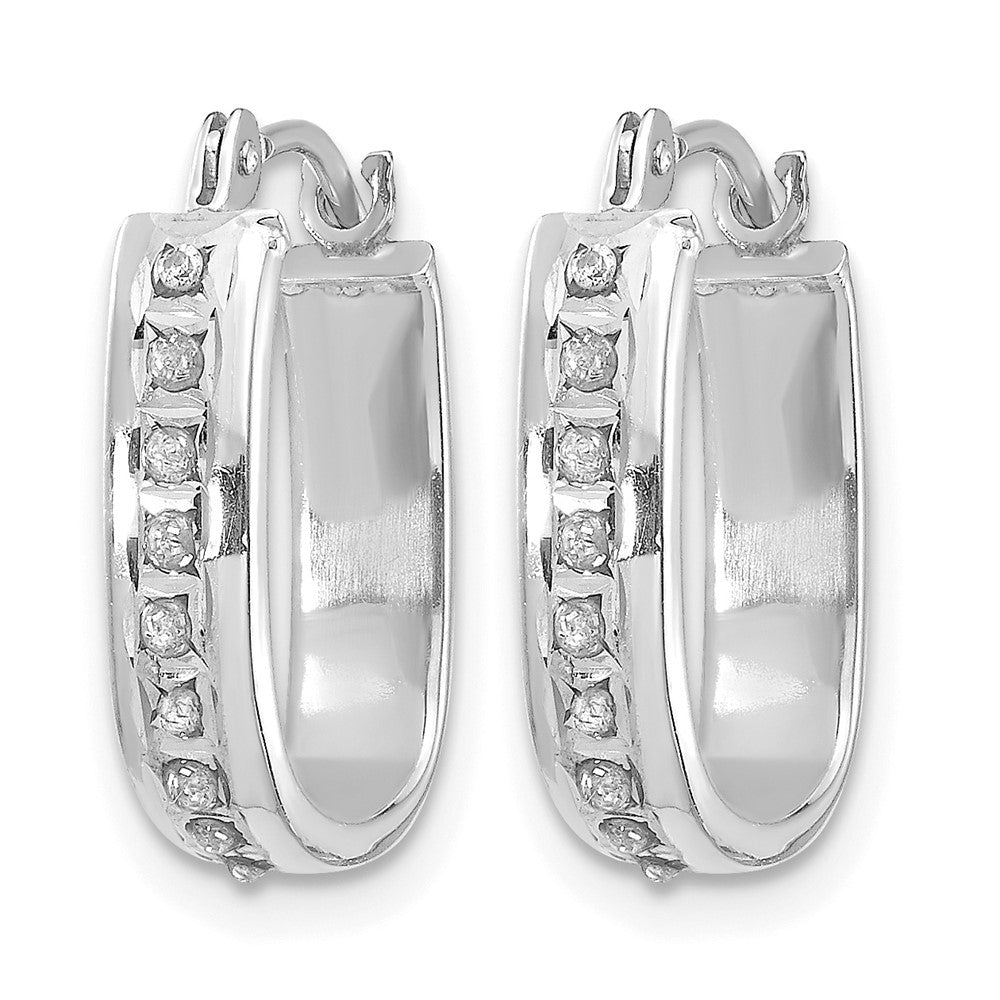 14k WG Diamond Fascination Diamond Dust/Accent Hoop Earrings