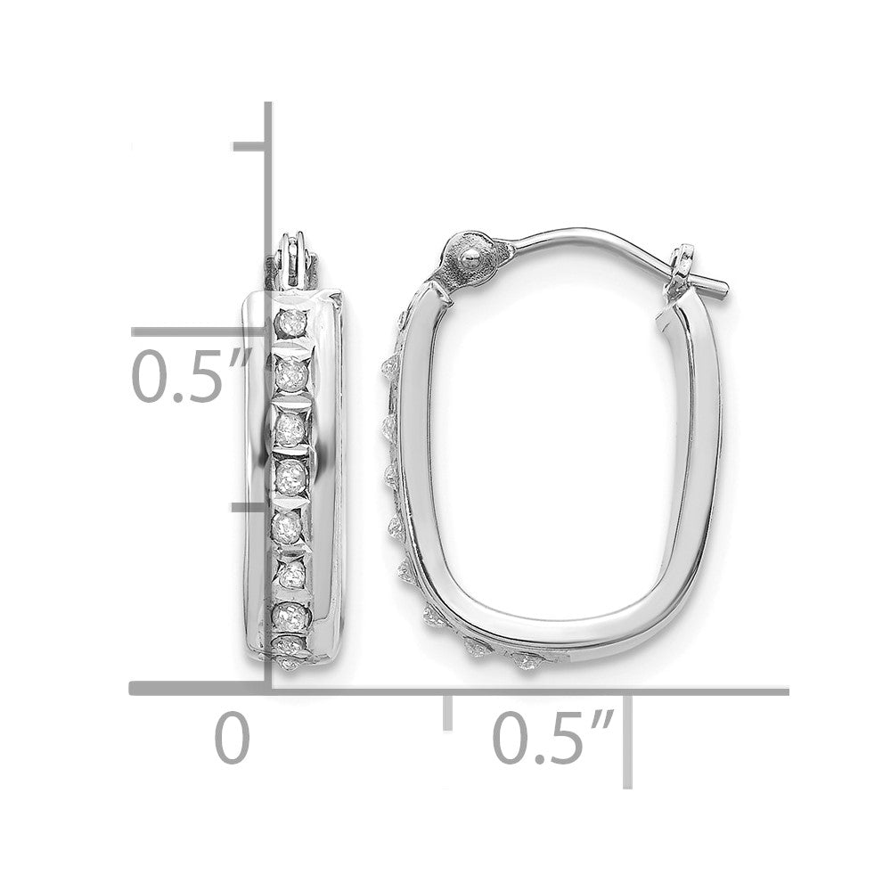 14k WG Diamond Fascination Diamond Dust/Accent Hoop Earrings