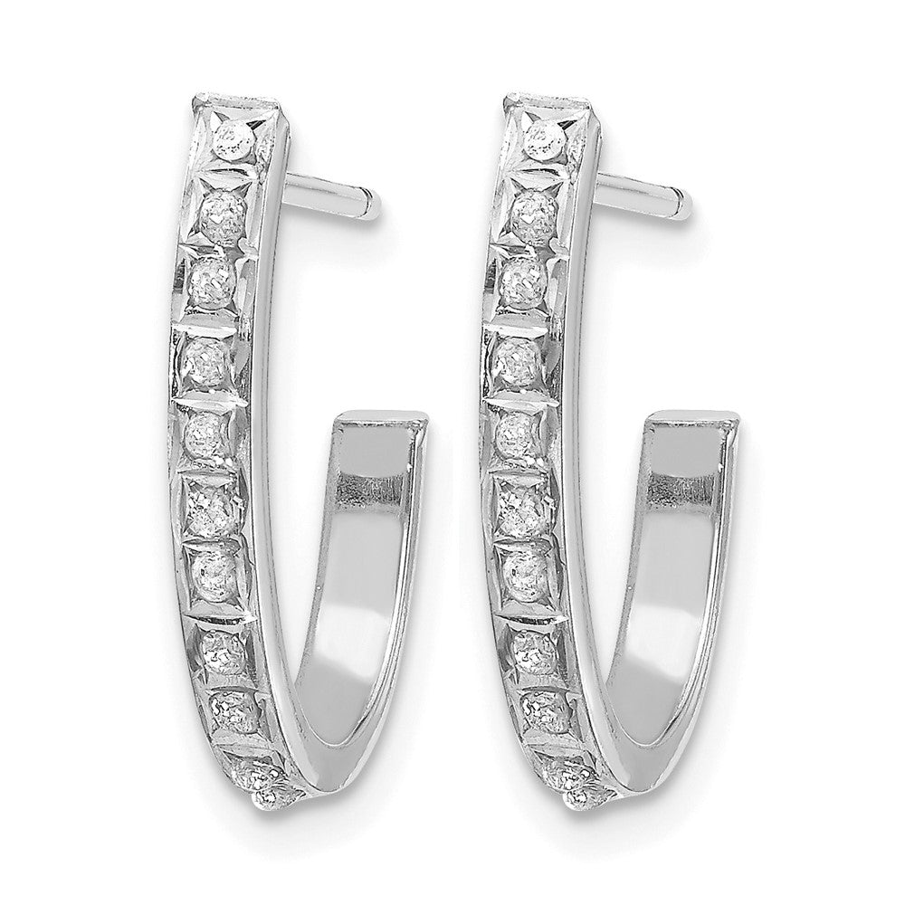 14k WG Diamond Fascination Diamond Dust/Accent Hoop Earrings