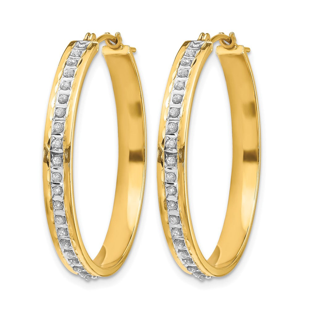 14k Diamond Fascination Diamond Dust/Accent Hoop Earrings