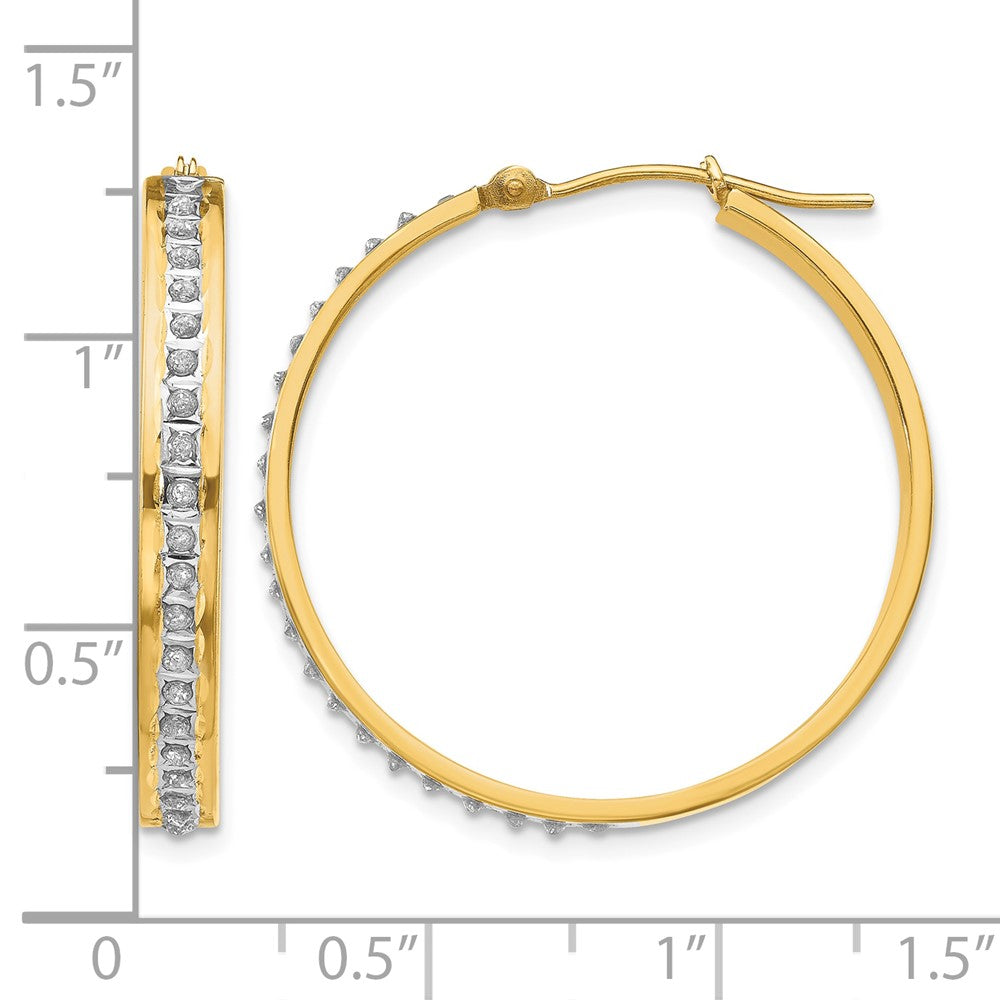 14k Diamond Fascination Diamond Dust/Accent Hoop Earrings