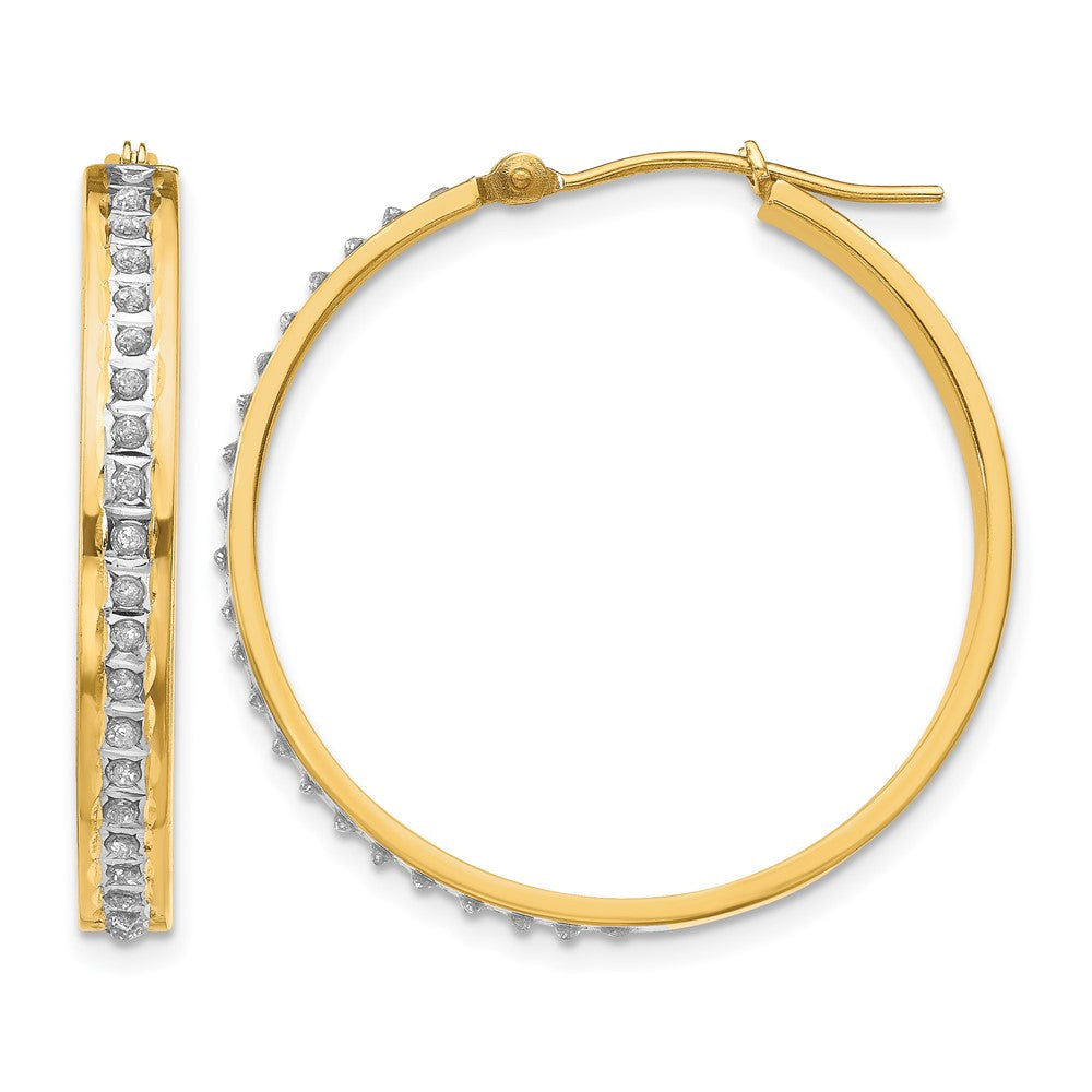 14k Diamond Fascination Diamond Dust/Accent Hoop Earrings
