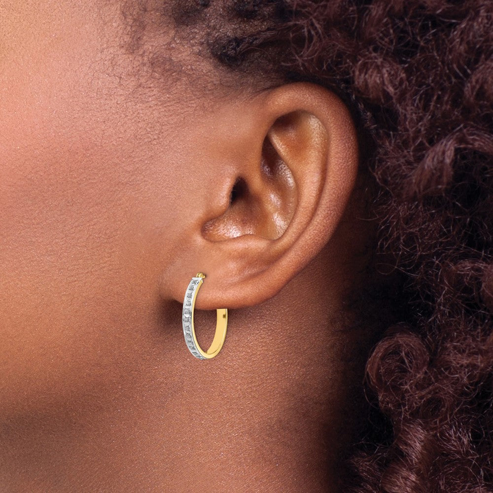 14k Diamond Fascination Dia. Dust/Accent Hoop Earrings