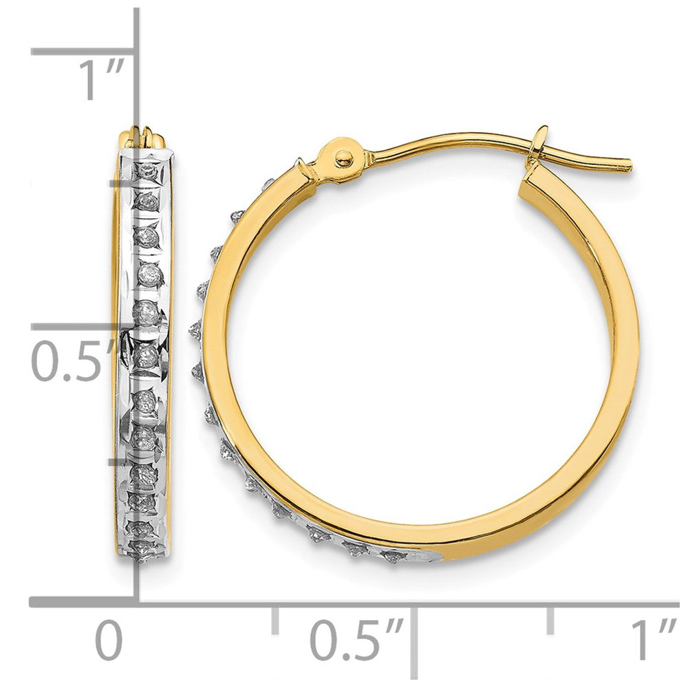 14k Diamond Fascination Dia. Dust/Accent Hoop Earrings