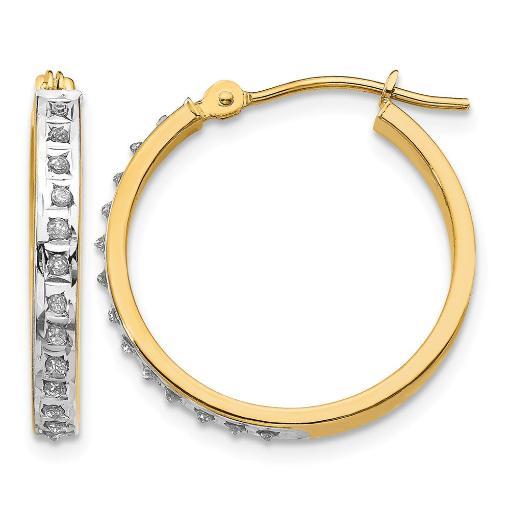 14k Diamond Fascination Dia. Dust/Accent Hoop Earrings