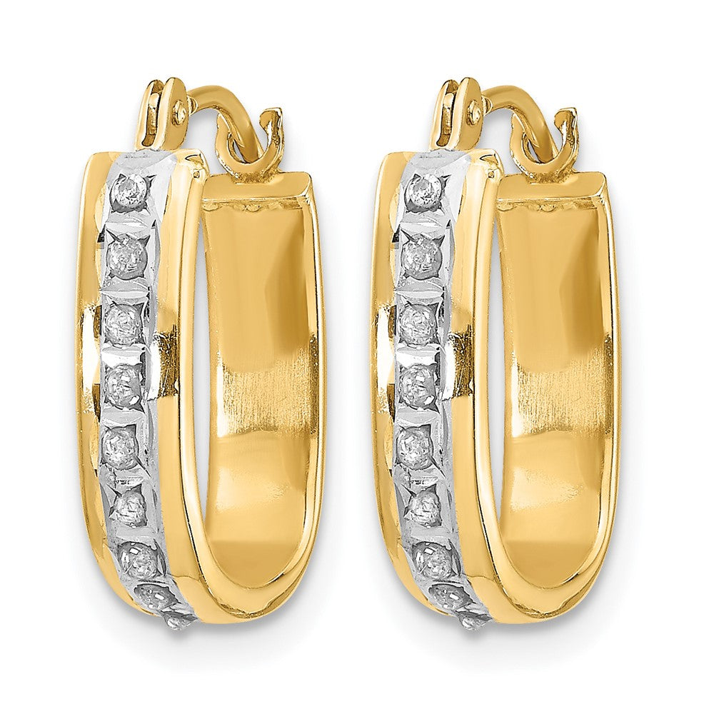 14k Diamond Fascination Diamond Dust/Accent Hoop Earrings