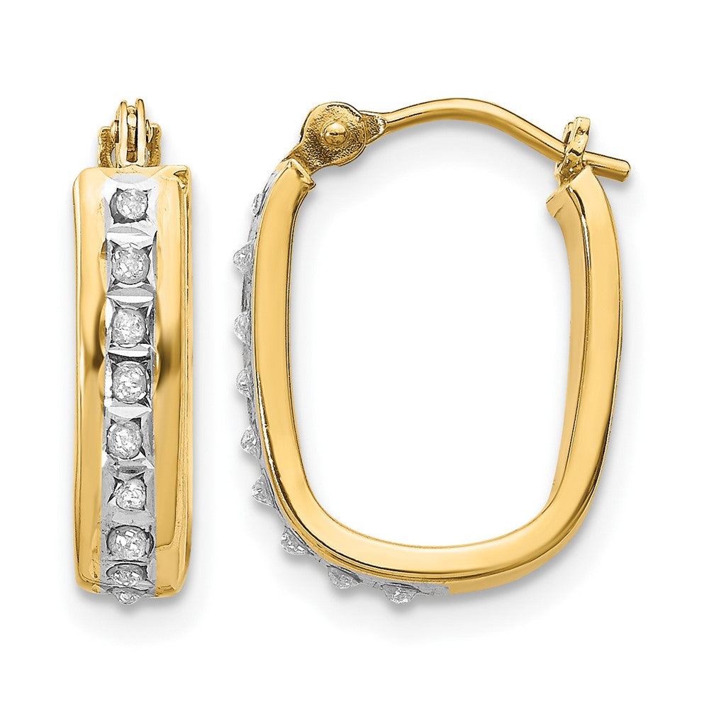 14k Diamond Fascination Diamond Dust/Accent Hoop Earrings