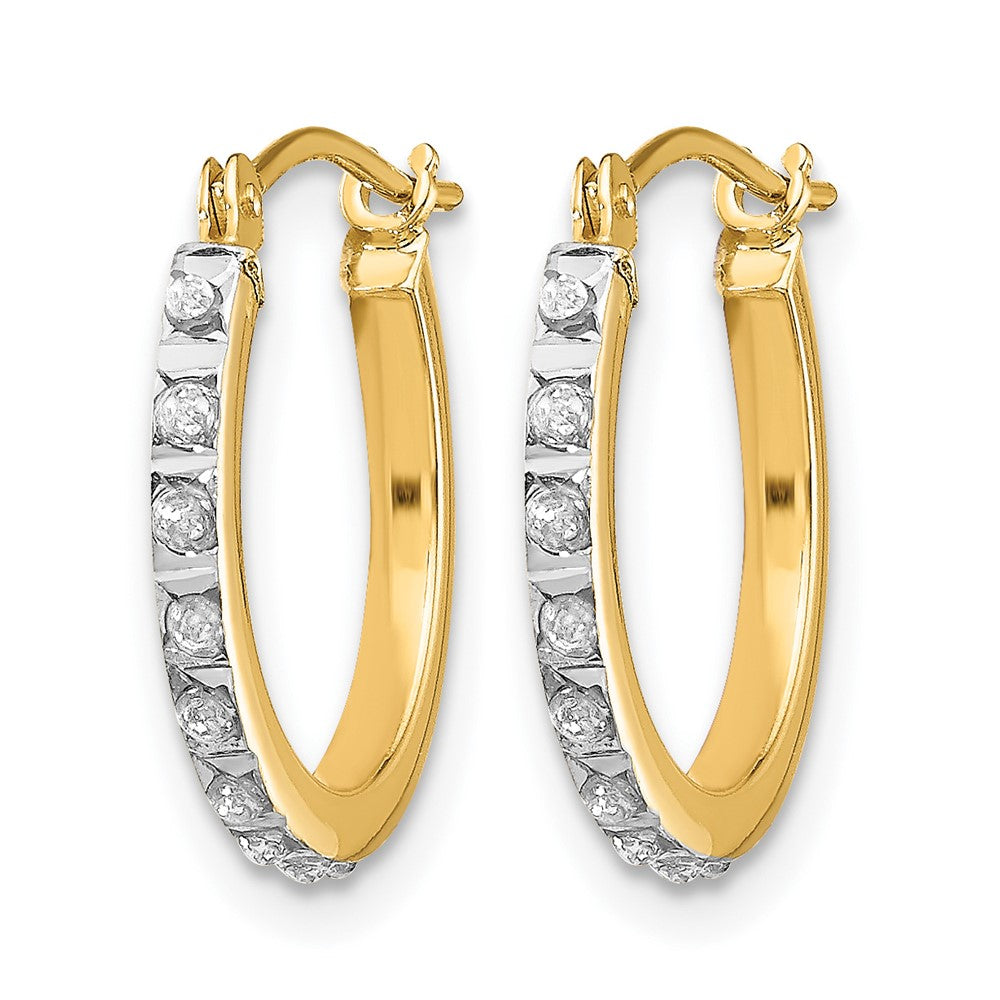 14k Diamond Fascination Diamond Dust/Accent Hoop Earrings