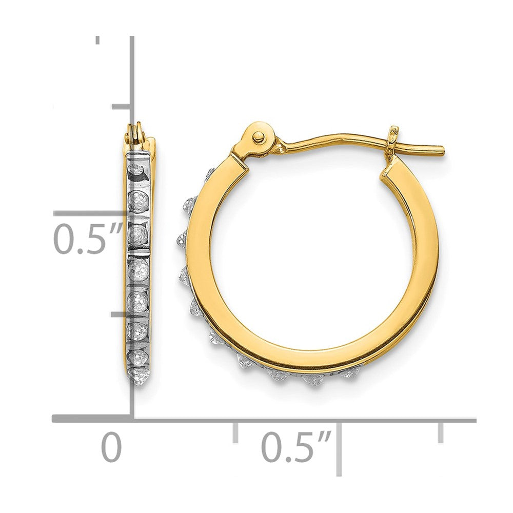 14k Diamond Fascination Diamond Dust/Accent Hoop Earrings