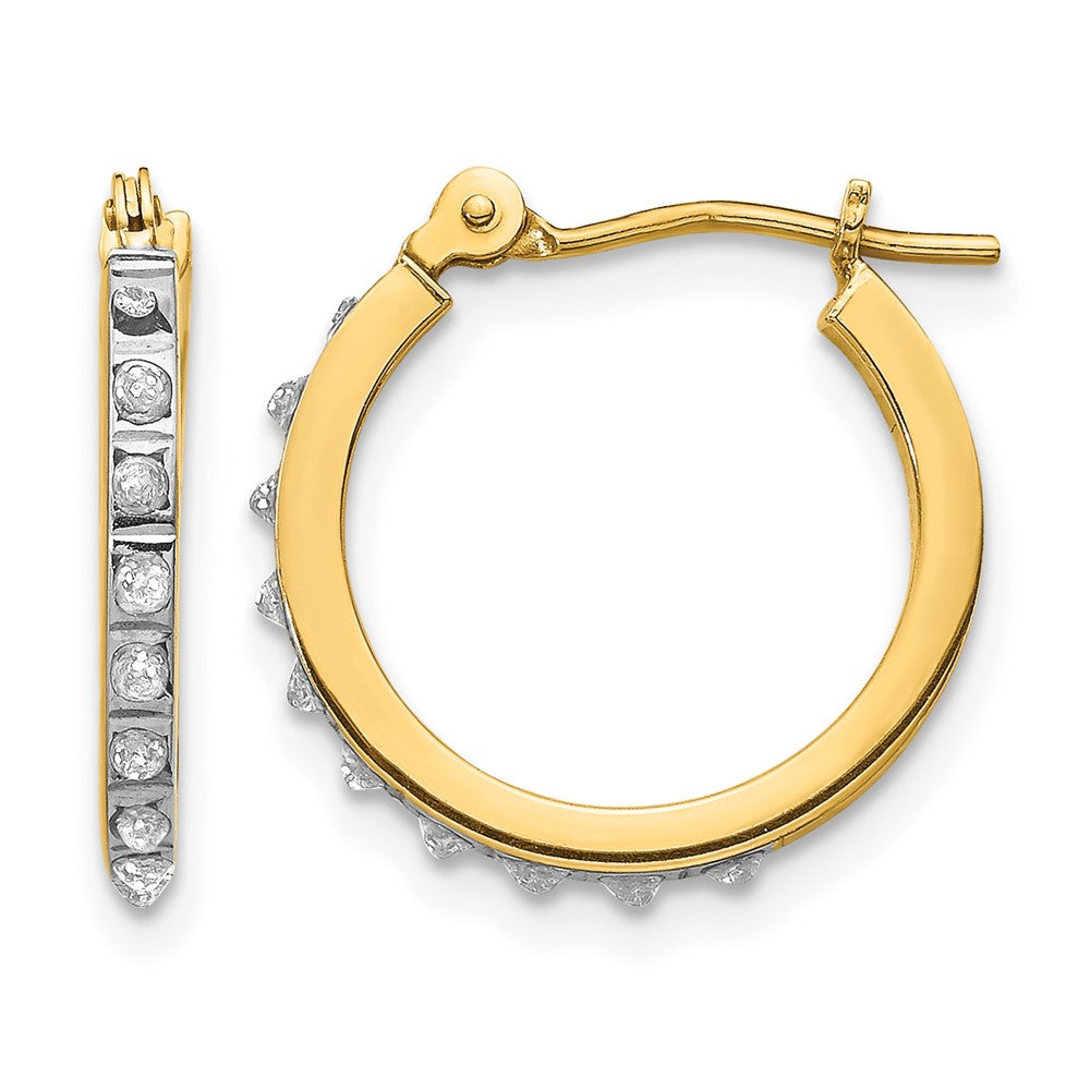 14k Diamond Fascination Diamond Dust/Accent Hoop Earrings