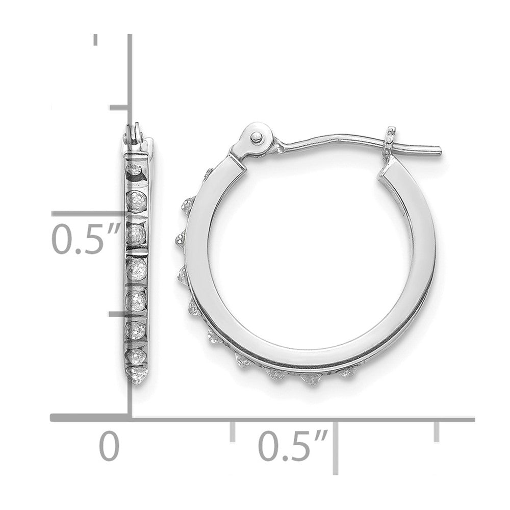 14k WG Diamond Fascination Diamond Dust/Accent Hoop Earrings