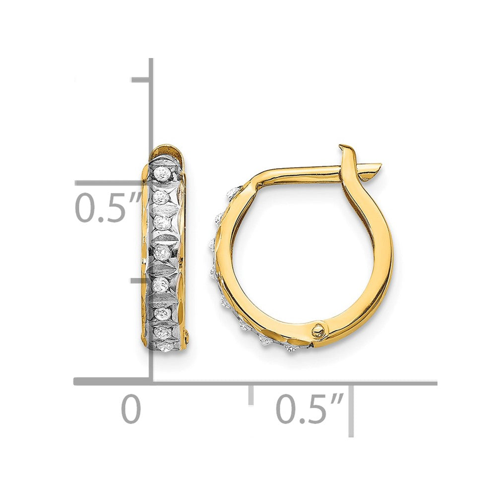 14k Diamond Fascination Dia. Dust/Accent Hinged Hoop Earrings