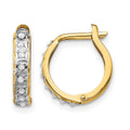 14k Diamond Fascination Dia. Dust/Accent Hinged Hoop Earrings