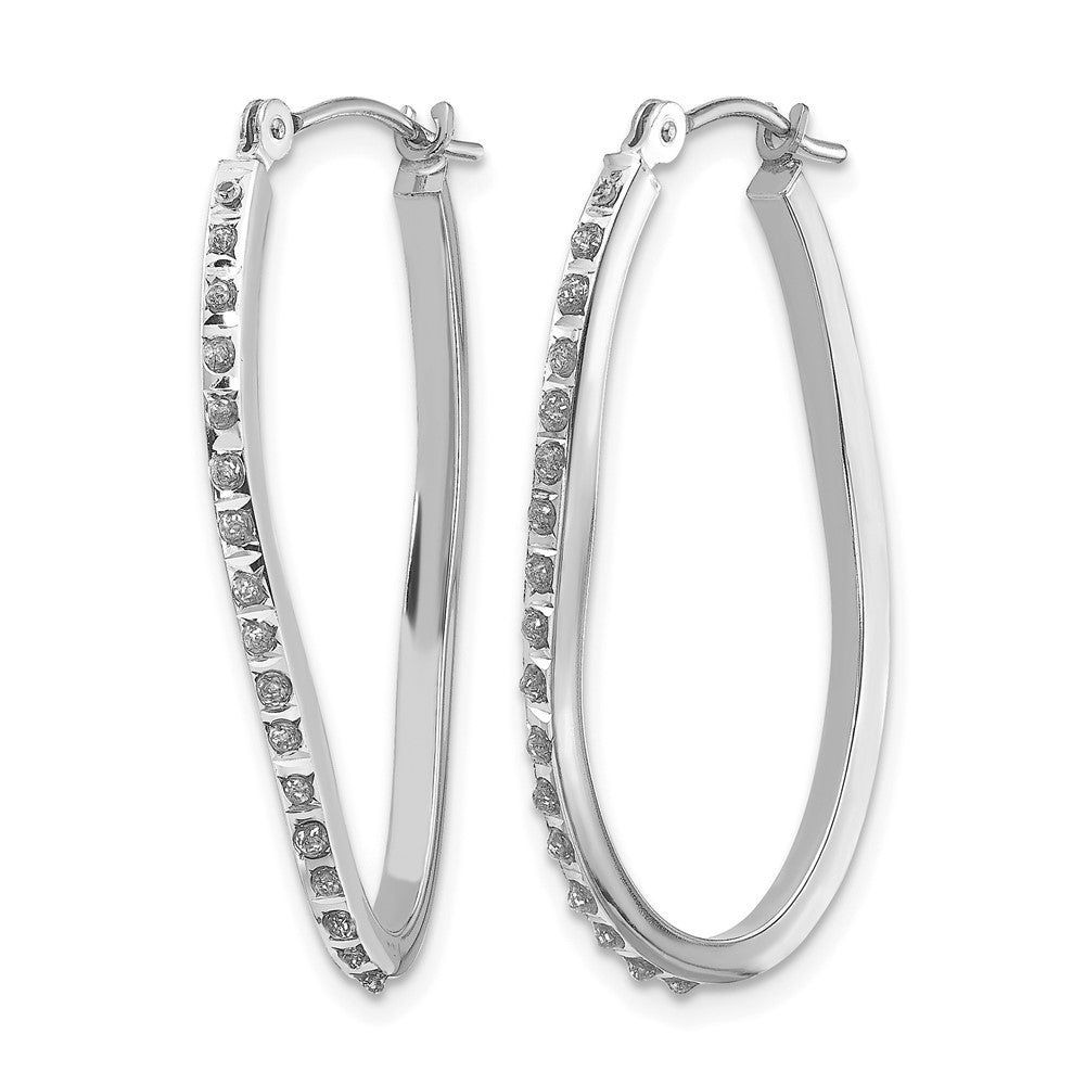 14k WG Diamond Fascination Diamond Dust/Accent Twist Hoop Earrings