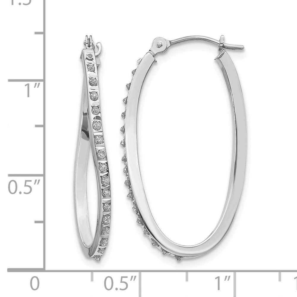 14k WG Diamond Fascination Diamond Dust/Accent Twist Hoop Earrings
