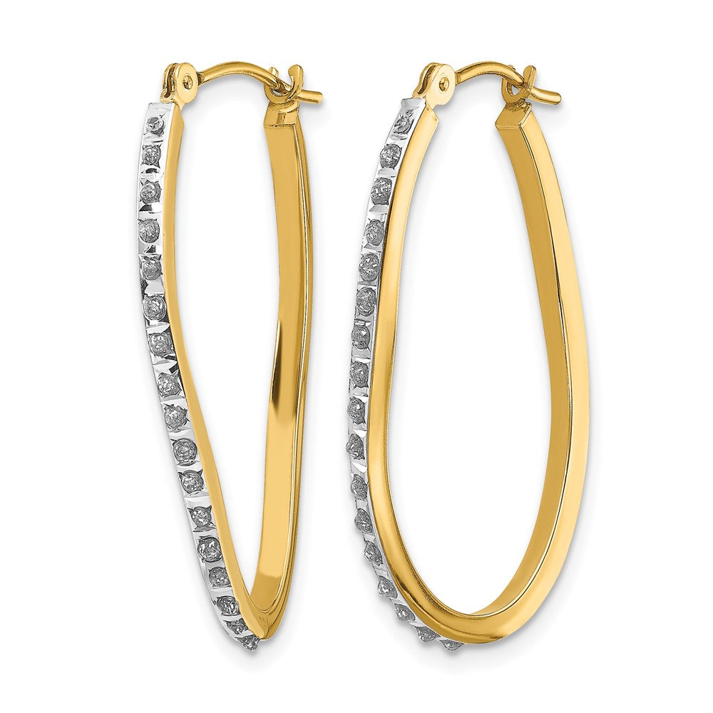 14k Diamond Fascination Diamond Dust/Accent Twist Hoop Earrings