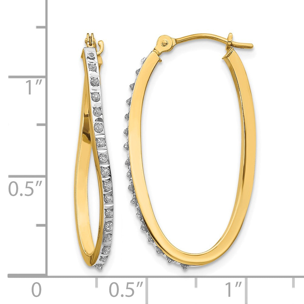14k Diamond Fascination Diamond Dust/Accent Twist Hoop Earrings