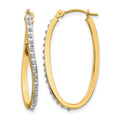 14k Diamond Fascination Diamond Dust/Accent Twist Hoop Earrings