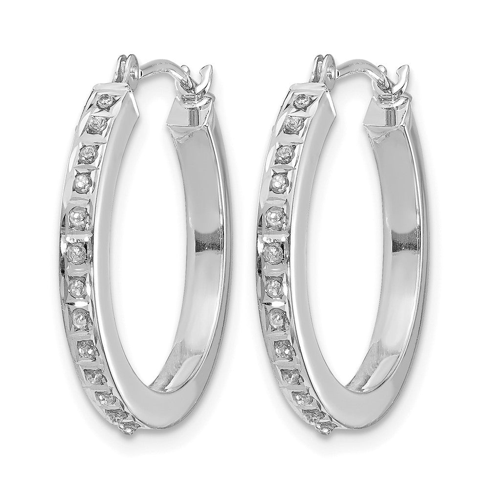 14k WG Diamond Fascination Dia. Dust/Accent Hoop Earrings