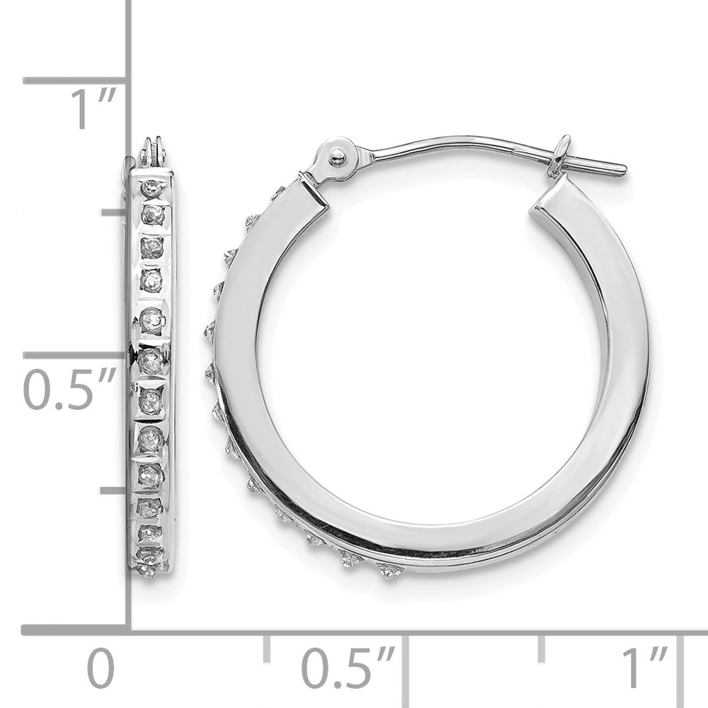 14k WG Diamond Fascination Dia. Dust/Accent Hoop Earrings
