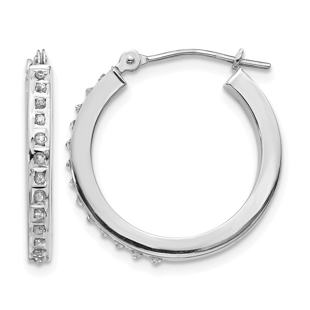 14k WG Diamond Fascination Dia. Dust/Accent Hoop Earrings