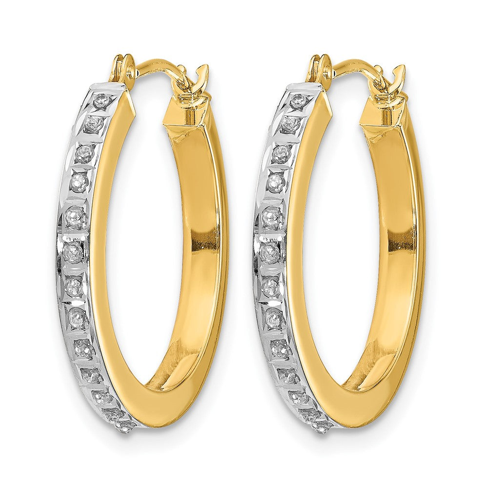 14k Diamond Fascination Diamond Dust/Accent Hoop Earrings