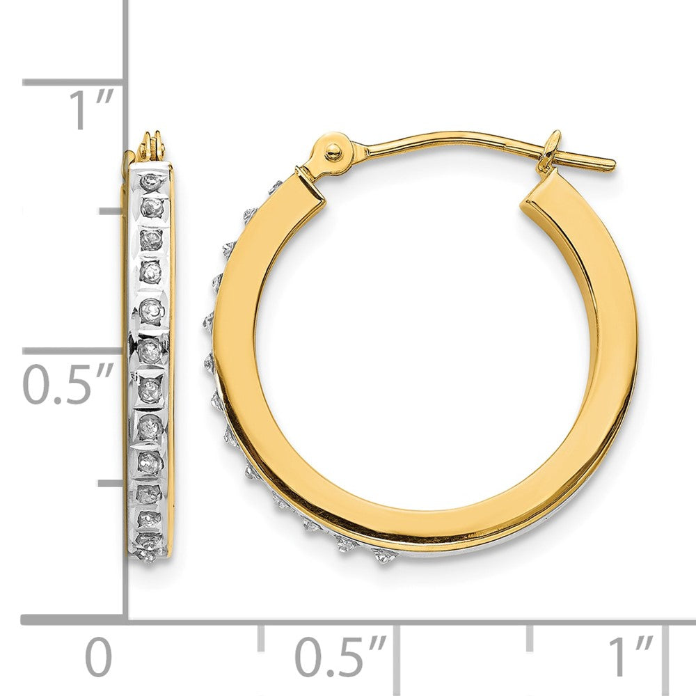 14k Diamond Fascination Diamond Dust/Accent Hoop Earrings