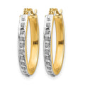 14k Diamond Fascination Diamond Dust/Accent Oval Hoop Earrings