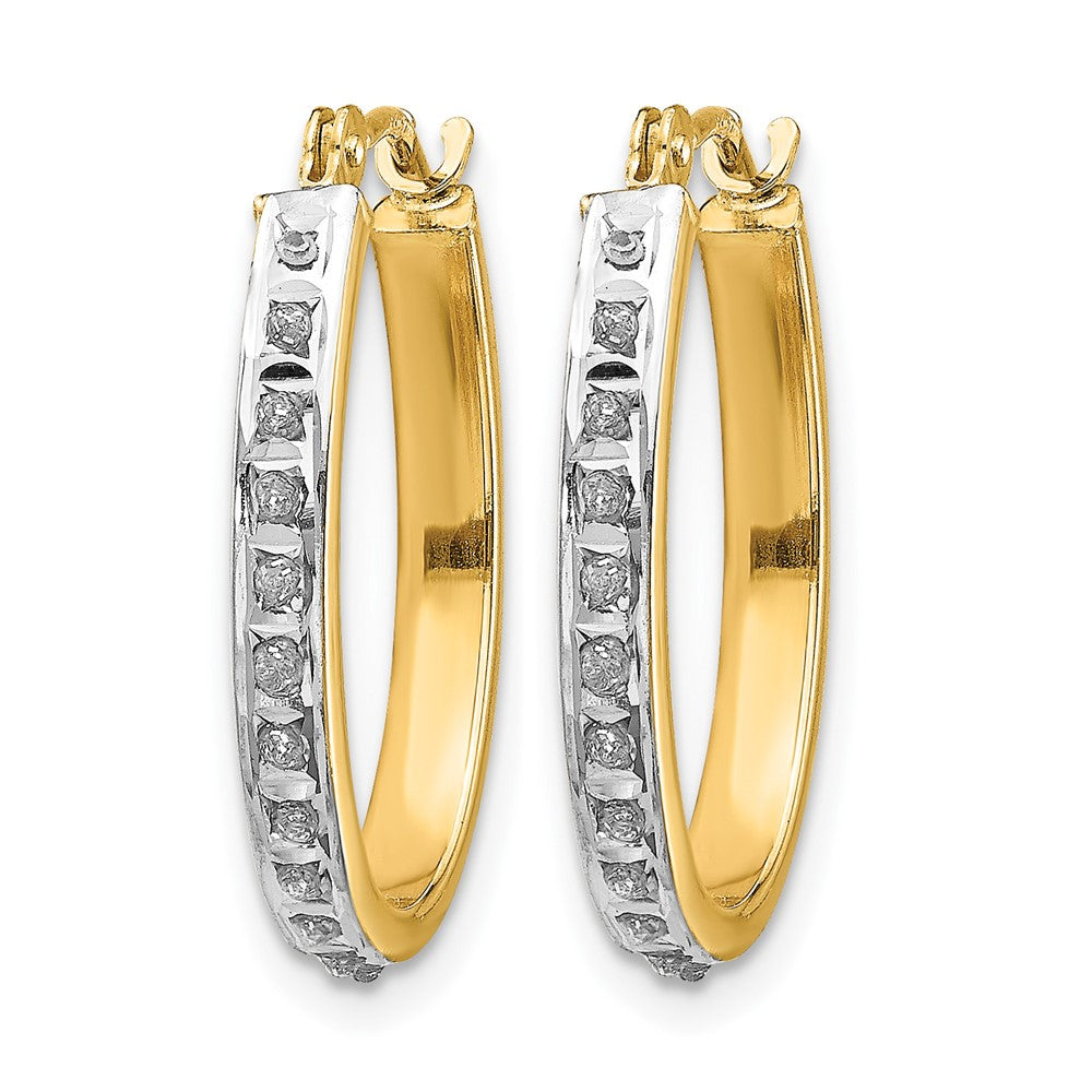14k Diamond Fascination Diamond Dust/Accent Oval Hoop Earrings