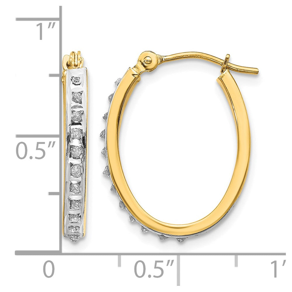 14k Diamond Fascination Diamond Dust/Accent Oval Hoop Earrings